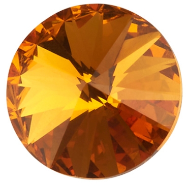 Preciosa crystal stone Rivoli, size: SS39 (approx. 8 mm), colour: topaz, underside foil