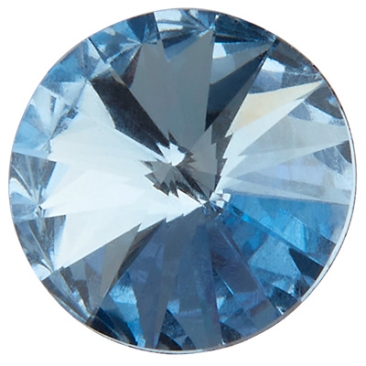Pierre de cristal Preciosa Rivoli, taille : SS47 (env. 10,5 mm), couleur : light sapphire, face inférieure filmée