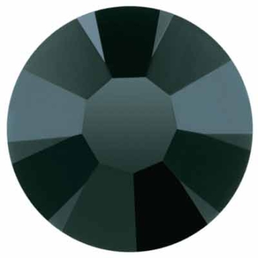 Preciosa Kristallstein Flat Back, Schliff: Rose Maxima, Größe: SS16 (ca. 4 mm), Farbe: jet, Unterseite Folie