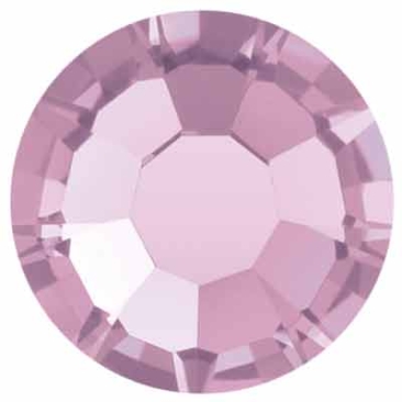 Preciosa Kristallstein Flat Back, Schliff: Rose Maxima, Größe: SS16 (ca. 4 mm), Farbe: light amethyst, Unterseite Folie