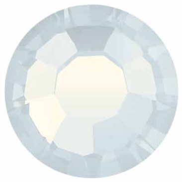Preciosa Kristallstein Flat Back, Schliff: Rose Maxima, Größe: SS16 (ca. 4 mm), Farbe: white opal, Unterseite Folie