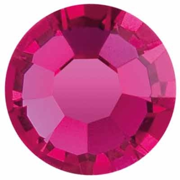Preciosa Kristallstein Flat Back, Schliff: Rose Maxima, Größe: SS16 (ca. 4 mm), Farbe: fuchsia, Unterseite Folie