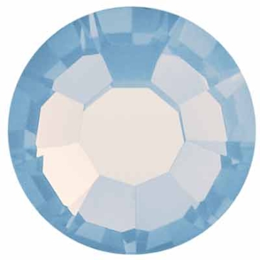 Preciosa Kristallstein Flat Back, Schliff: Rose Maxima, Größe: SS16 (ca. 4 mm), Farbe: light sapphire opal, Unterseite Folie