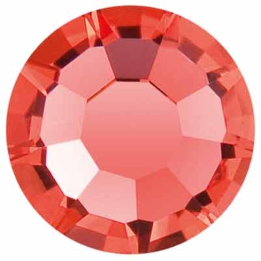 Preciosa Kristallstein Flat Back, Schliff: Rose Maxima, Größe: SS16 (ca. 4 mm), Farbe: padparadascha, Unterseite Folie