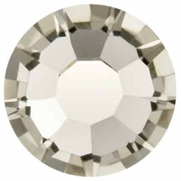 Preciosa Kristallstein Flat Back, Schliff: Rose Maxima, Größe: SS16 (ca. 4 mm), Farbe: black diamond, Unterseite Folie