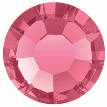 Preciosa Kristallstein Flat Back, Schliff: Rose Maxima, Größe: SS16 (ca. 4 mm), Farbe: indian pink, Unterseite Folie