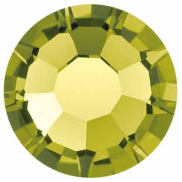 Preciosa Kristallstein Flat Back, Schliff: Rose Maxima, Größe: SS16 (ca. 4 mm), Farbe: olivine, Unterseite Folie