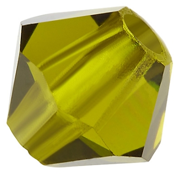 Preciosa kraal, vorm: Bicone (Rondelle Bead), maat 3 mm, kleur: olivijn