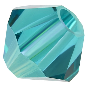 Preciosa bead, shape: Bicone (Rondelle Bead), size 3 mm, colour: blue zircon AB