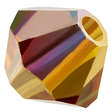 Preciosa bead, shape: Bicone (Rondelle Bead), size 3 mm, colour: topaz AB
