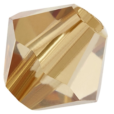 Preciosa kraal, vorm: Bicone (Rondelle Bead), Grootte 3 mm, Kleur: kristal gouden gloed