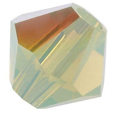 Preciosa kraal, vorm: Bicone (Rondelle Bead), maat 4 mm, kleur: chrysoliet opaal