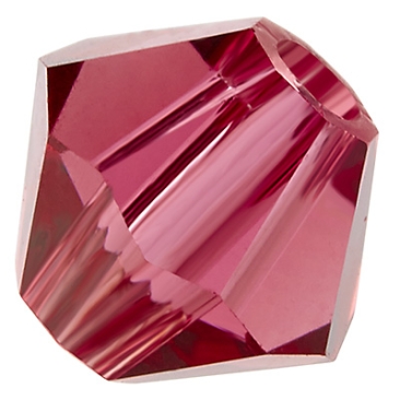Preciosa kraal, vorm: Bicone (Rondelle Bead), maat 4 mm, kleur: indiaans roze