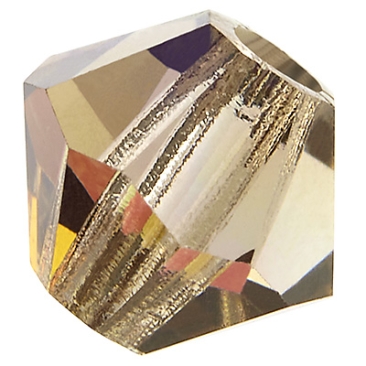 Preciosa bead, shape: Bicone (Rondelle Bead), size 4 mm, colour: black diamond AB
