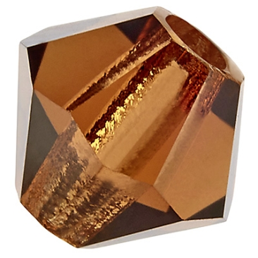 Preciosa kraal, vorm: Bicone (Rondelle Bead), maat 6 mm, kleur: gerookt topaas