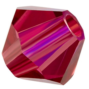 Preciosa bead, shape: Bicone (Rondelle Bead), size 6 mm, colour: indian pink AB