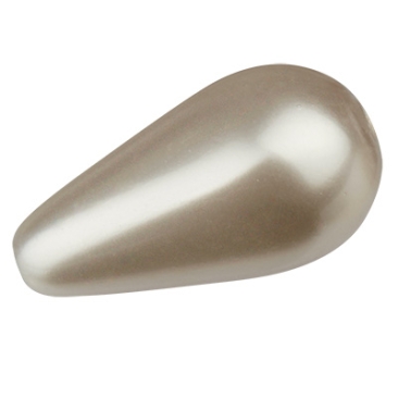 Preciosa parel, parelmoer parel, vorm: Druppel, 10 x 6 mm, kleur: wit