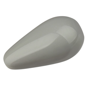 Perle Preciosa, Nacre Pearl Pear, forme : Goutte, 10 x 6 mm, Couleur : crystal ceramic grey