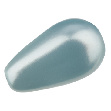 Preciosa parel, parelmoer parel, vorm: Druppel, 10 x 6 mm, kleur: lichtblauw