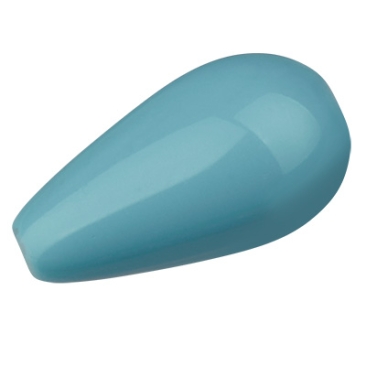 Preciosa Perle, Nacre Pearl Pear, Form: Tropfen, 10 x 6 mm, Farbe: crystal aqua blue