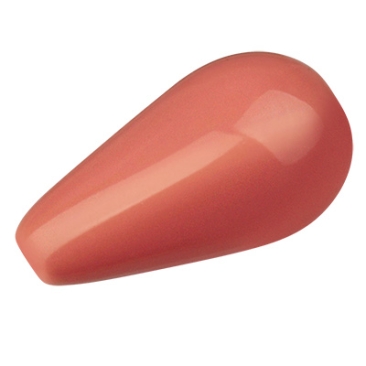 Preciosa Perle, Nacre Pearl Pear, Form: Tropfen, 10 x 6 mm, Farbe: crystal salmon rose