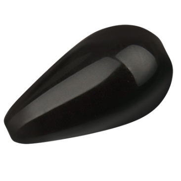 Preciosa parel, parelmoer parel, vorm: Druppel, 10 x 6 mm, kleur: kristal magisch zwart
