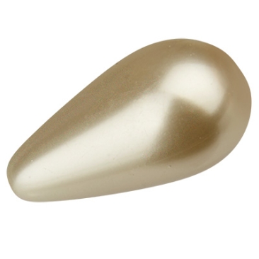 Preciosa pearl, Nacre Pearl Pear, shape: Drop, 15 x 8 mm, colour: cream
