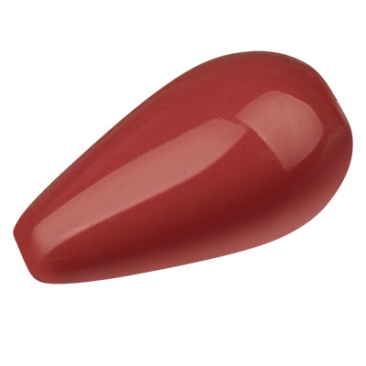 Preciosa Perle, Nacre Pearl Pear, Form: Tropfen, 15 x 8 mm, Farbe: crystal cranberry