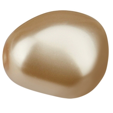 Perle Preciosa, Nacre Pearl, forme : Ellipse (Elliptic), 11 x 9,5 mm, couleur : or