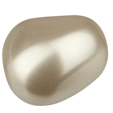 Preciosa parel, Nacre parel, vorm: Ellips (ellipsvormig), 11 x 9,5 mm, kleur: wit
