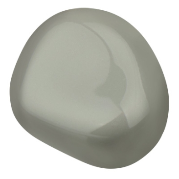 Preciosa parel, Nacre parel, vorm: Ellips (ellipsvormig), 11 x 9,5 mm, kleur: kristalkeramisch grijs
