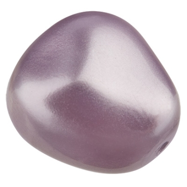 Preciosa parel, Nacre parel, vorm: Ellips (ellipsvormig), 11 x 9,5 mm, kleur: lavendel