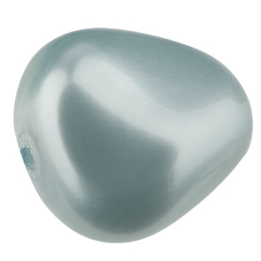 Preciosa parel, Nacre parel, vorm: Ellips (ellipsvormig), 11 x 9,5 mm, kleur: lichtblauw