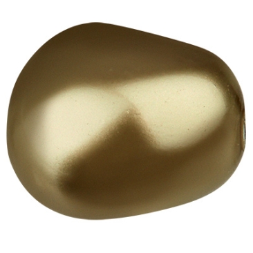 Preciosa parel, Nacre parel, vorm: Ellips (ellipsvormig), 11 x 9,5 mm, kleur: lichtgroen