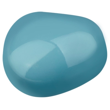 Preciosa parel, Nacre parel, vorm: Ellips (ellipsvormig), 11 x 9,5 mm, kleur: kristal aqua blauw