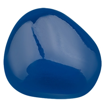Preciosa parel, Nacre parel, vorm: Ellips (ellipsvormig), 11 x 9,5 mm, kleur: marineblauw