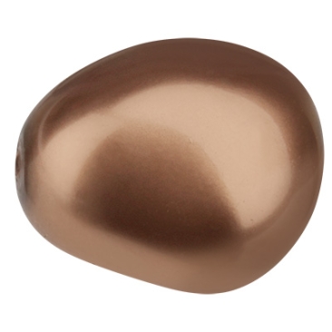 Preciosa Perle, Nacre Pearl, Form: Ellipse (Elliptic), 11 x 9,5 mm, Farbe: bronze