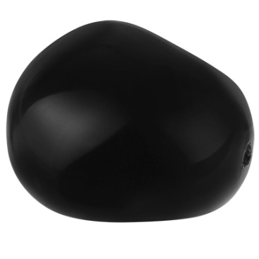 Preciosa parel, Nacre parel, vorm: Ellips (ellipsvormig), 11 x 9,5 mm, kleur: kristal magisch zwart