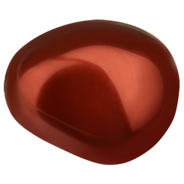 Preciosa parel, Nacre parel, vorm: Ellips (ellipsvormig), 11 x 9,5 mm, kleur: donker cooper