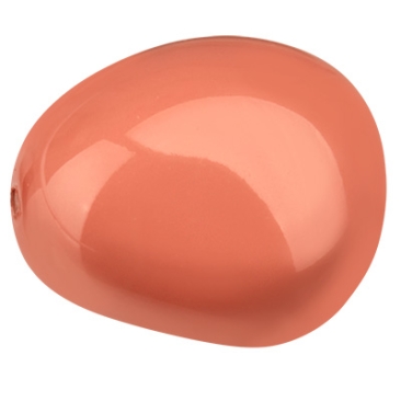 Preciosa parel, Nacre parel, vorm: Ellips (ellipsvormig), 16 x 14 mm, kleur: kristalzalmroze