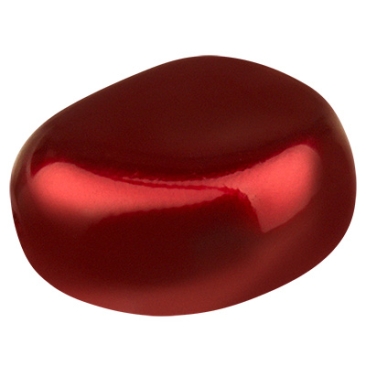 Preciosa parel, Nacre parel, vorm: Ellips (ellipsvormig), 16 x 14 mm, kleur: bordeaux