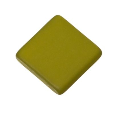 Polaris cabochon, angular, 12 x 12 mm, olive green