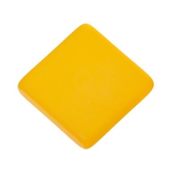 Polaris cabochon, angular, 12 x 12 mm, sunshine yellow