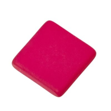 Polaris cabochon, carré, 12 x 12 mm, rouge framboise