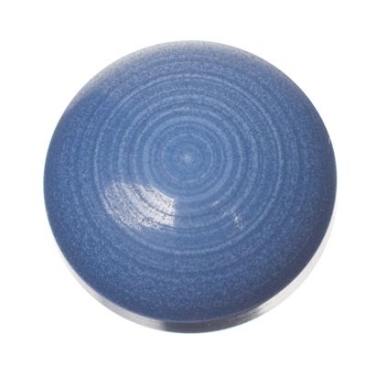 Polaris cabochon, round, 12 mm, surface: ceramica, colour: dark blue