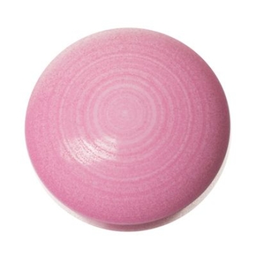 Polaris cabochon, round, 12 mm, surface: ceramica, colour: fuchsia