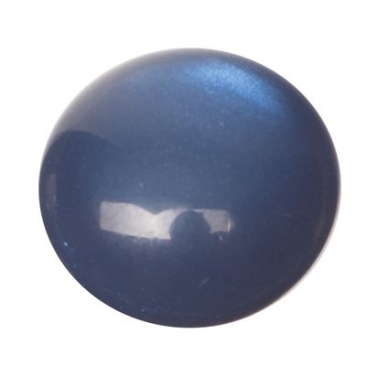 Polaris shiny cabochon, round, 12 mm, dark blue
