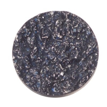Polaris pierre d'or cabochon, rond, 12 mm, couleur : bleu foncé