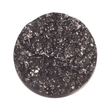 Polaris goldstone cabochon, round, 12 mm, colour: black