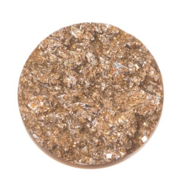 Polaris goldstone cabochon, round, 12 mm, colour: colorado topaz